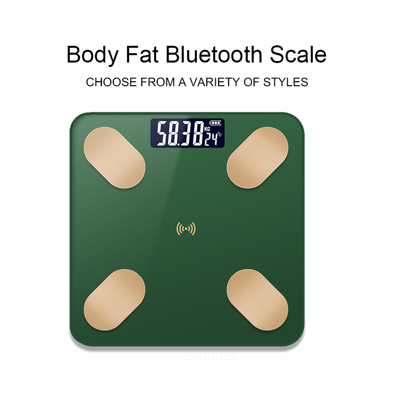 Califed 무게 저울 패션 판매 정밀 욕실 녹색 스마트 전자 BMI 구성 분석기 블루투스 디지털 스케일